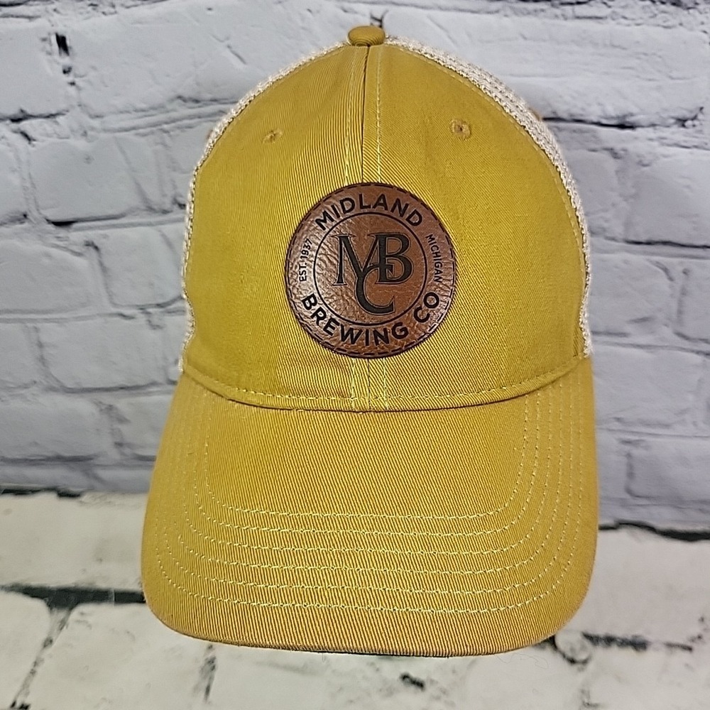 Midland Brewing‎ Hat Mens One Size Snapback Mustard Yellow Breweriana Cap